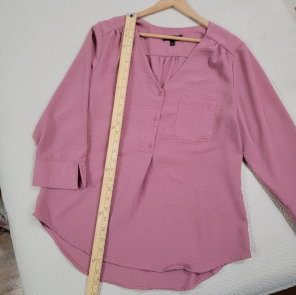 Fred David Mauve Blouse Size Large Tunic Top - Picture 5 of 14